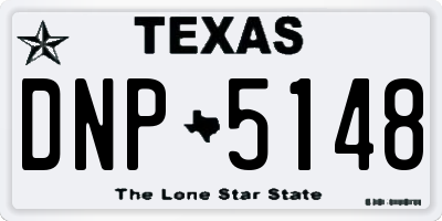 TX license plate DNP5148