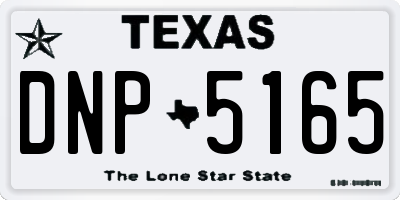 TX license plate DNP5165