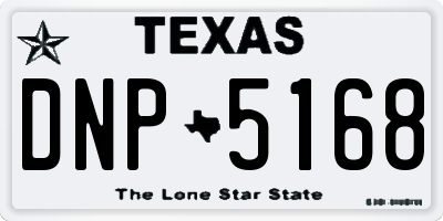 TX license plate DNP5168