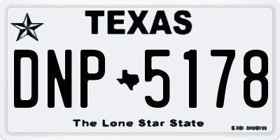 TX license plate DNP5178