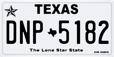 TX license plate DNP5182