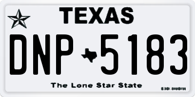 TX license plate DNP5183