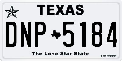 TX license plate DNP5184