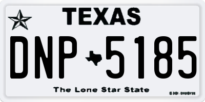 TX license plate DNP5185