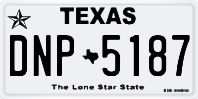 TX license plate DNP5187
