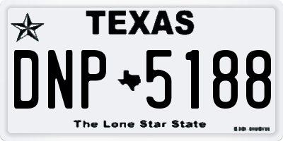 TX license plate DNP5188