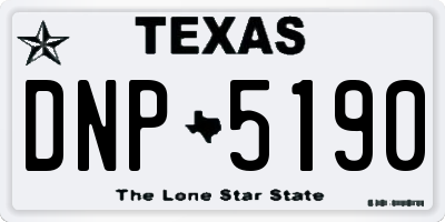 TX license plate DNP5190