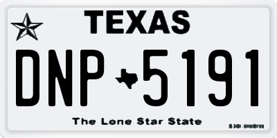 TX license plate DNP5191