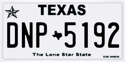 TX license plate DNP5192