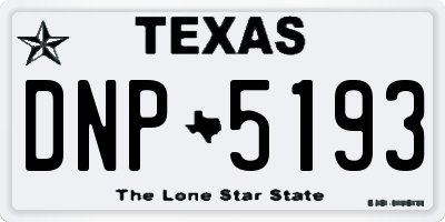 TX license plate DNP5193