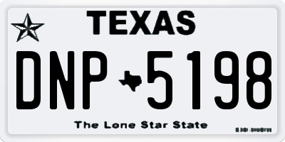 TX license plate DNP5198