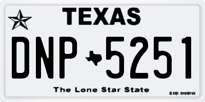 TX license plate DNP5251