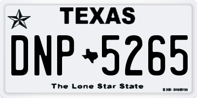 TX license plate DNP5265