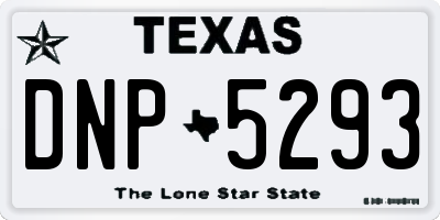 TX license plate DNP5293