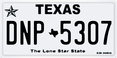 TX license plate DNP5307