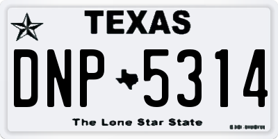 TX license plate DNP5314