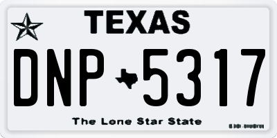 TX license plate DNP5317