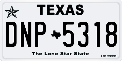TX license plate DNP5318