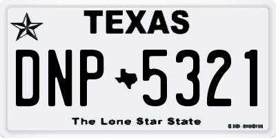 TX license plate DNP5321