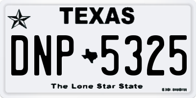 TX license plate DNP5325