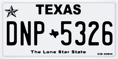 TX license plate DNP5326