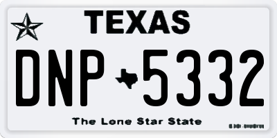 TX license plate DNP5332