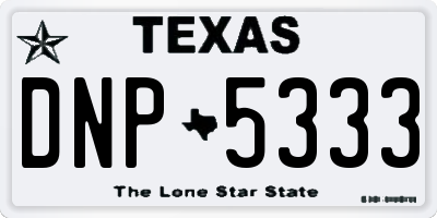TX license plate DNP5333