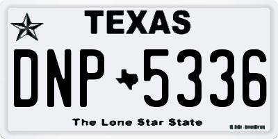 TX license plate DNP5336
