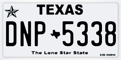 TX license plate DNP5338