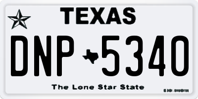 TX license plate DNP5340