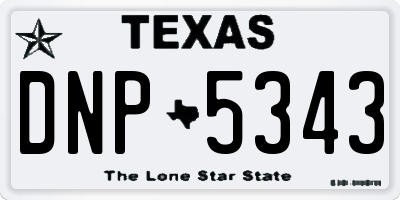 TX license plate DNP5343