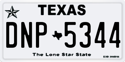 TX license plate DNP5344