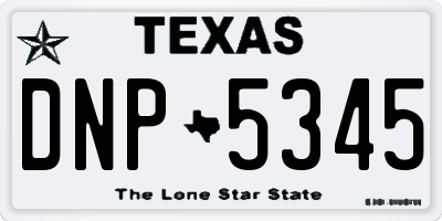 TX license plate DNP5345