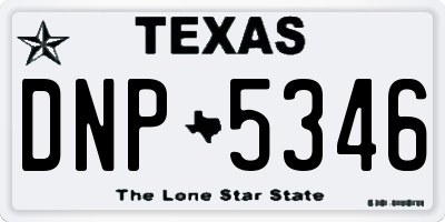 TX license plate DNP5346