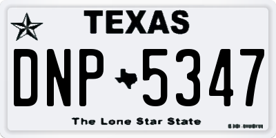 TX license plate DNP5347