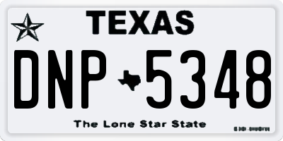 TX license plate DNP5348