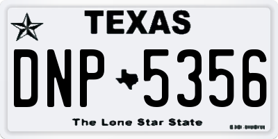 TX license plate DNP5356