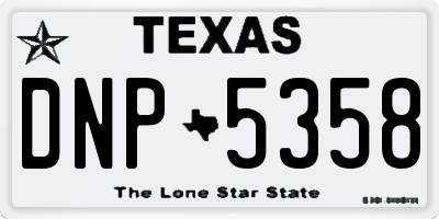TX license plate DNP5358