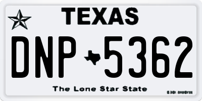 TX license plate DNP5362
