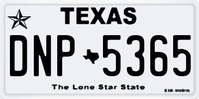 TX license plate DNP5365
