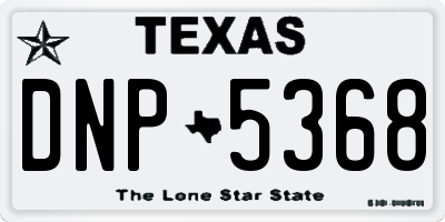 TX license plate DNP5368