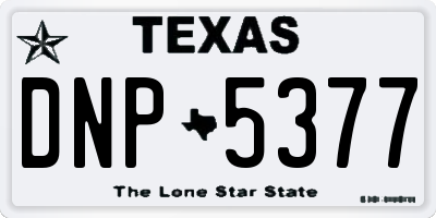 TX license plate DNP5377