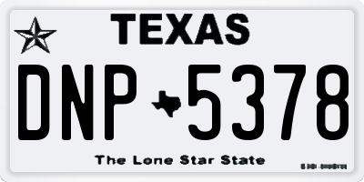 TX license plate DNP5378