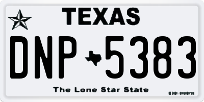 TX license plate DNP5383