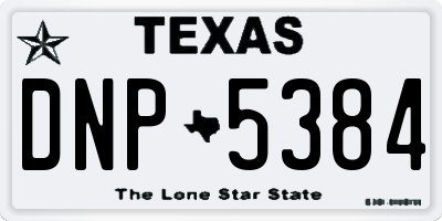 TX license plate DNP5384