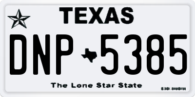 TX license plate DNP5385