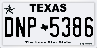 TX license plate DNP5386