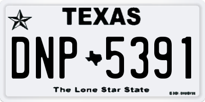 TX license plate DNP5391