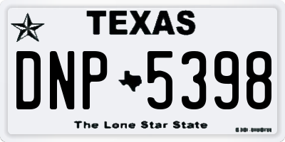 TX license plate DNP5398
