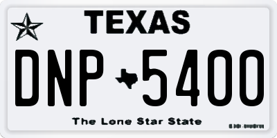 TX license plate DNP5400